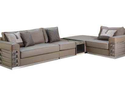 Corner sofa Brown Living landscape Couch Corner suite Leather new Creative Furniture Design